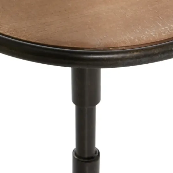 Accent & End Tables-Kirkland's Home Natural Pine And Gray Metal Accent Table, 21 In. Brown/Gray