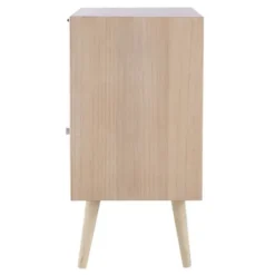 Cabinets & Sideboards-Kirkland's Home Natural Pine And Rat Single Door Cabinet Tan