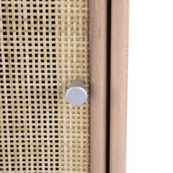 Cabinets & Sideboards-Kirkland's Home Natural Pine And Rat Single Door Cabinet Tan