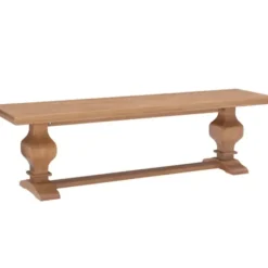 Benches & Ottomans-Kirkland's Home Natural Pine Wood Knotted Column Bench Tan