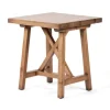 Accent & End Tables-Kirkland's Home Natural Pine Wood Trellis Accent Table Brown