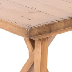 Accent & End Tables-Kirkland's Home Natural Pine Wood Trellis Accent Table Brown