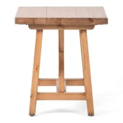 Accent & End Tables-Kirkland's Home Natural Pine Wood Trellis Accent Table Brown
