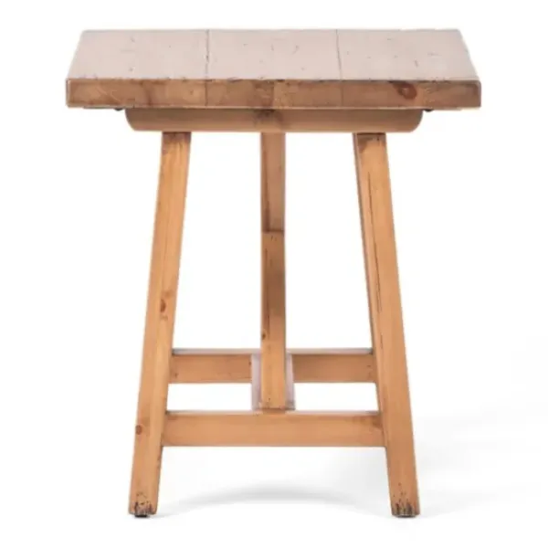 Accent & End Tables-Kirkland's Home Natural Pine Wood Trellis Accent Table Brown