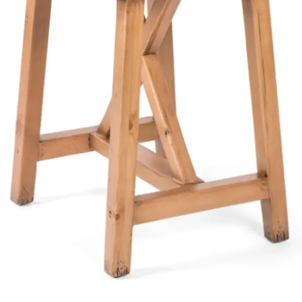 Accent & End Tables-Kirkland's Home Natural Pine Wood Trellis Accent Table Brown