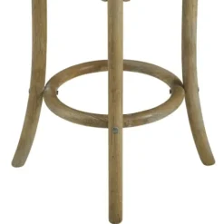Bar Stools & Counter Height Stools-Kirkland's Home Natural Rat Upholstered Wood Counter Stool Tan