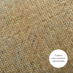 Bar Stools & Counter Height Stools-Kirkland's Home Natural Rat Upholstered Wood Counter Stool Tan