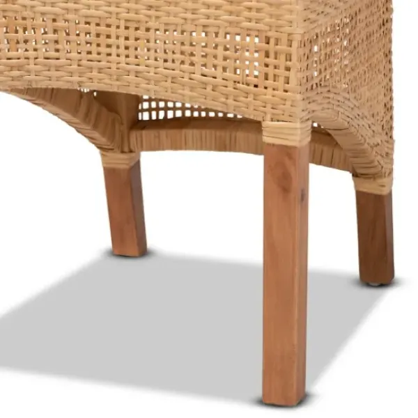 Dining Chairs-Kirkland's Home Natural Rat Woven Back Dining Chairs, Set Of 2 Tan