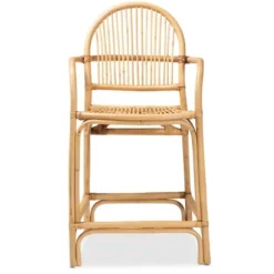 Bar Stools & Counter Height Stools-Kirkland's Home Natural Rat Woven Seat Counter Stool Tan
