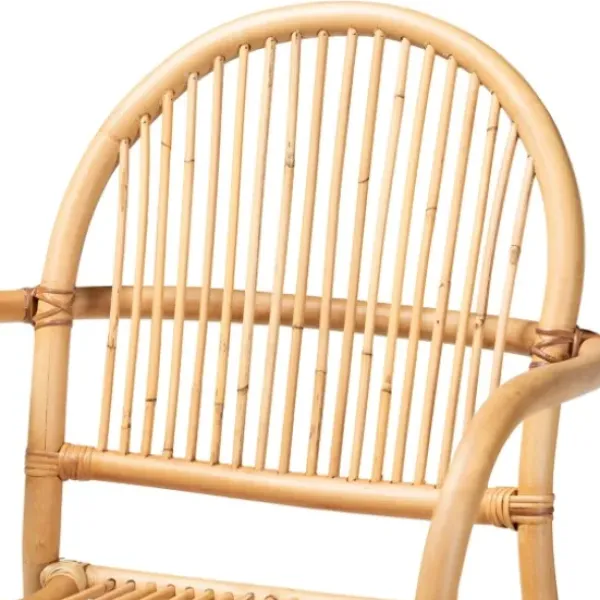Bar Stools & Counter Height Stools-Kirkland's Home Natural Rat Woven Seat Counter Stool Tan