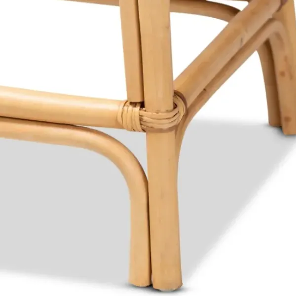 Bar Stools & Counter Height Stools-Kirkland's Home Natural Rat Woven Seat Counter Stool Tan