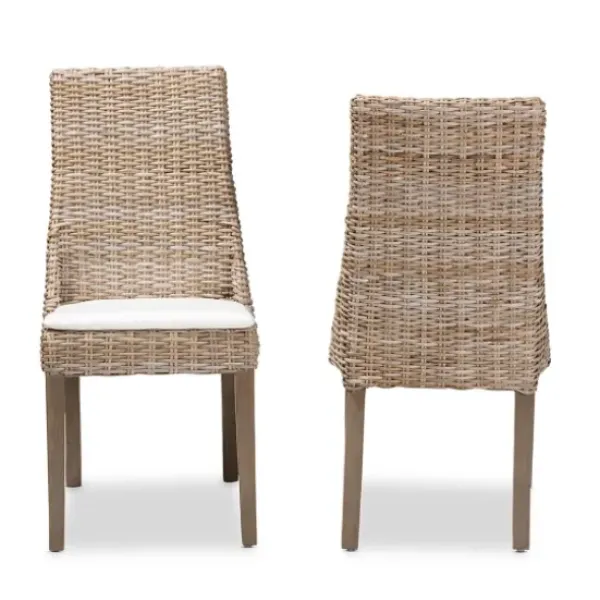 Dining Chairs-Kirkland's Home Natural Rattan High Back Dining Chairs, Set Of 2 Brown
