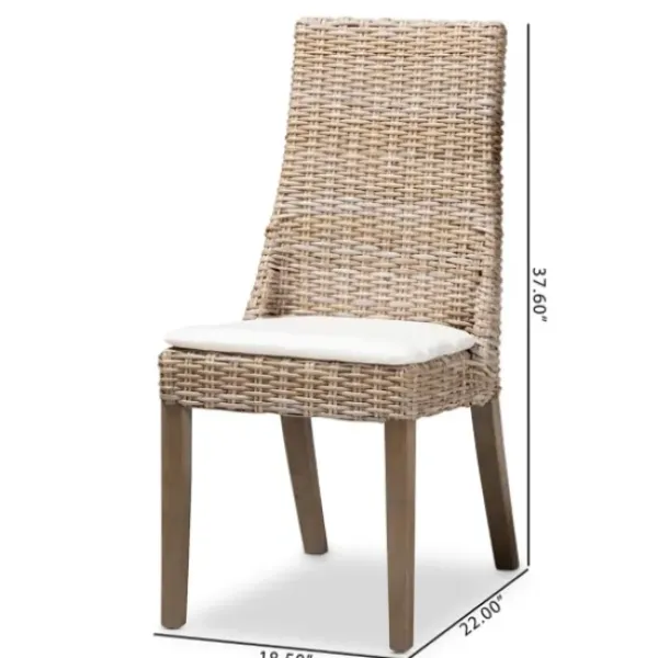 Dining Chairs-Kirkland's Home Natural Rattan High Back Dining Chairs, Set Of 2 Brown