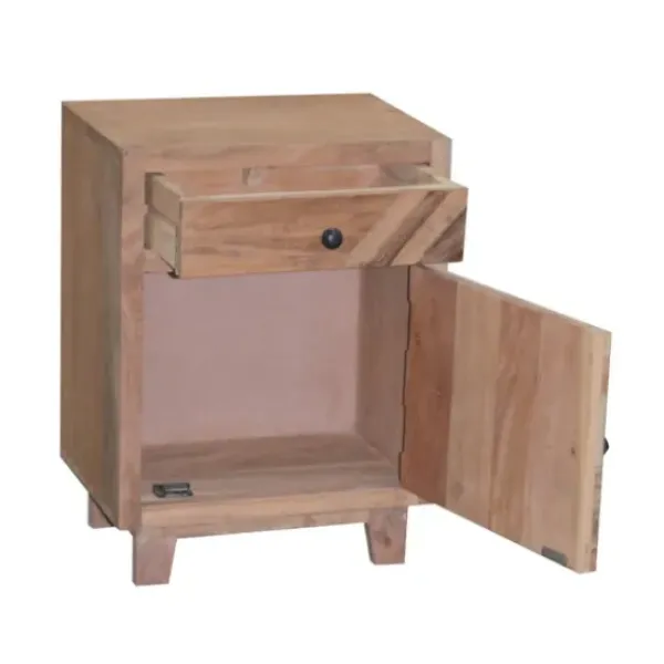 Nightstands-Kirkland's Home Natural Reclaimed Wood Diagonal Slats Nights D Tan