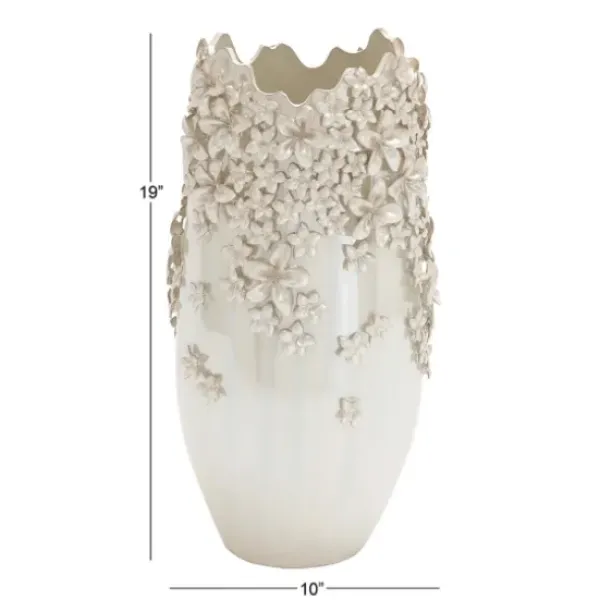 Vases-Kirkland's Home Natural Rimmed Onyx Urn Vase Black