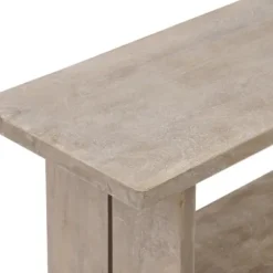 Benches & Ottomans-Kirkland's Home Natural Rustic Whitewashed Mango Wood Bench Tan