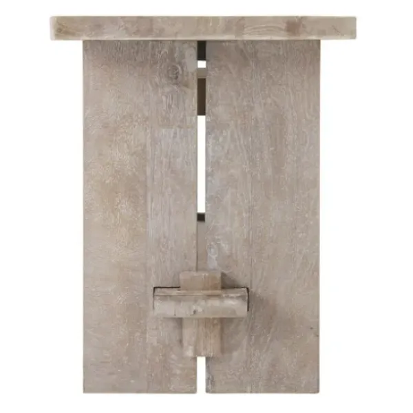 Benches & Ottomans-Kirkland's Home Natural Rustic Whitewashed Mango Wood Bench Tan