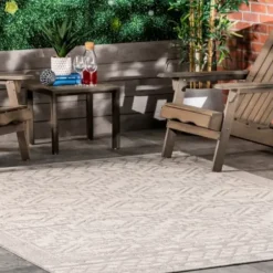 Outdoor Rugs-Kirkland's Home Natural Sand Dollar Outdoor Accent Rug Tan/Ivory
