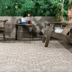 Outdoor Rugs-Kirkland's Home Natural Sand Dollar Outdoor Accent Rug Tan/Ivory