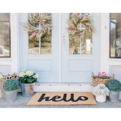 Doormats-Kirkland's Home Natural Shut The Front Door Doormat Tan