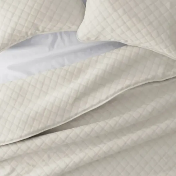 Quilts-Kirkland's Home Natural Stitched Diamond 3-Pc. King Quilt Set Ivory