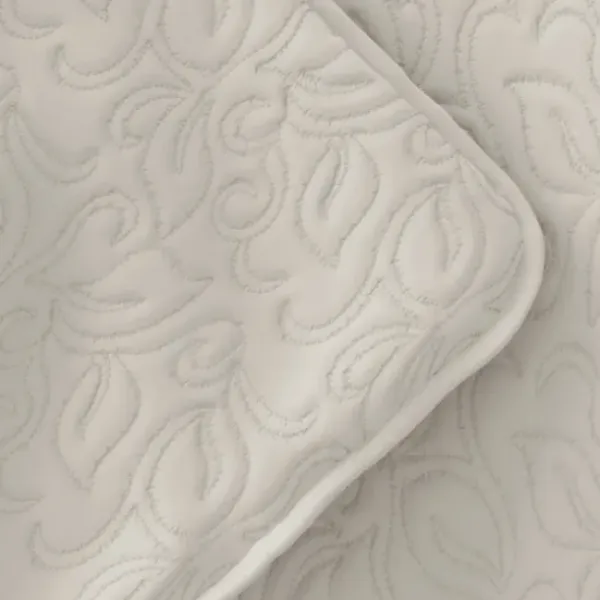 Quilts-Kirkland's Home Natural Stitched Floral 2-Pc. Twin Quilt Set Ivory