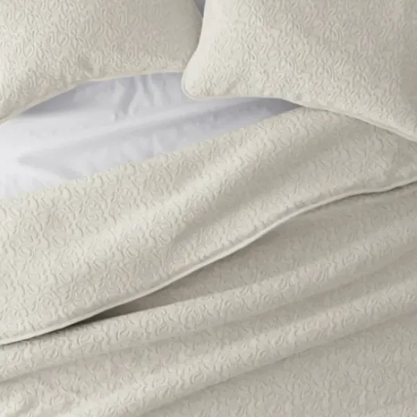 Quilts-Kirkland's Home Natural Stitched Floral 2-Pc. Twin Quilt Set Ivory