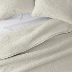 Quilts-Kirkland's Home Natural Stitched Floral 3-Pc. King Quilt Set Ivory