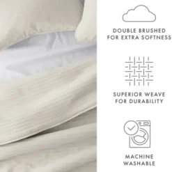 Quilts-Kirkland's Home Natural Stitched Stripes 3-Pc. King Quilt Set Tan/Ivory