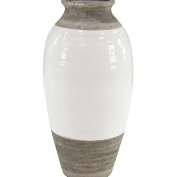 Vases-Kirkland's Home Natural Stone Two-Tone Coastal Vase Gray/White