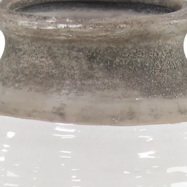 Vases-Kirkland's Home Natural Stone Two-Tone Coastal Vase Gray/White