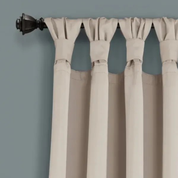 Curtains & Drapes-Kirkland's Home Natural Stripe Sheer Single Curtain Panel, 84 In. Tan/White