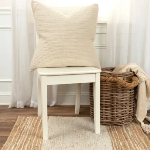 Pillows-Kirkland's Home Natural Subtle Striped Oversized Pillow Tan