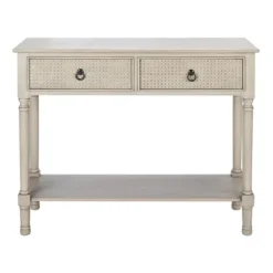 Console Tables-Kirkland's Home Natural Textured 2-Drawer Console Table Tan