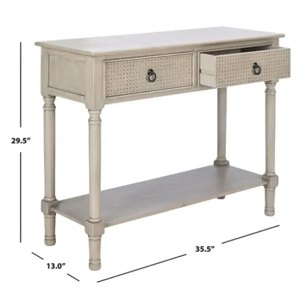 Console Tables-Kirkland's Home Natural Textured 2-Drawer Console Table Tan