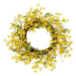 Wreaths-Kirkland's Home Natural Twig Forsythia Wreath Yellow