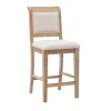 Bar Stools & Counter Height Stools-Kirkland's Home Natural Upholstered Wood Frame Counter Stool Tan