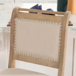 Bar Stools & Counter Height Stools-Kirkland's Home Natural Upholstered Wood Frame Counter Stool Tan