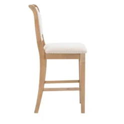 Bar Stools & Counter Height Stools-Kirkland's Home Natural Upholstered Wood Frame Counter Stool Tan