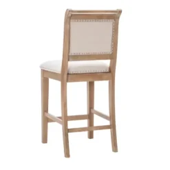 Bar Stools & Counter Height Stools-Kirkland's Home Natural Upholstered Wood Frame Counter Stool Tan