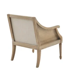 Accent Chairs-Kirkland's Home Natural Upholstery Cane Inset Accent Chair Tan