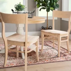 Dining Chairs-Kirkland's Home Natural Wave Frame Dining Chairs, Set Of 2 Tan