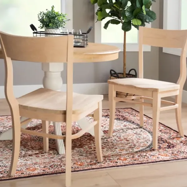 Dining Chairs-Kirkland's Home Natural Wave Frame Dining Chairs, Set Of 2 Tan