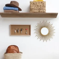 Shelves-Kirkland's Home Natural Wedge Wood Large Floating Shelf