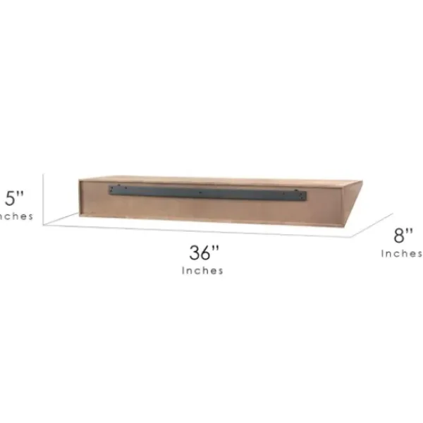 Shelves-Kirkland's Home Natural Wedge Wood Large Floating Shelf