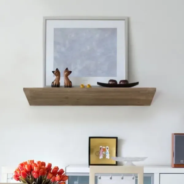 Shelves-Kirkland's Home Natural Wedge Wood Small Floating Shelf
