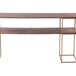 Console Tables-Kirkland's Home Natural Wood And Bronze Metal Console Table
