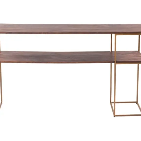 Console Tables-Kirkland's Home Natural Wood And Bronze Metal Console Table