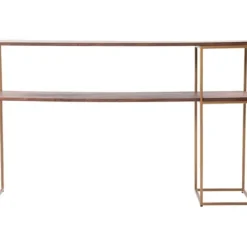 Console Tables-Kirkland's Home Natural Wood And Bronze Metal Console Table