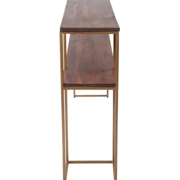 Console Tables-Kirkland's Home Natural Wood And Bronze Metal Console Table